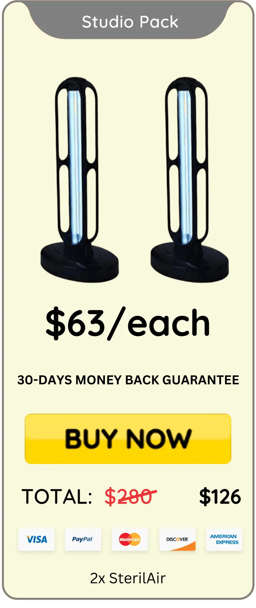 SterilAir UV offer price 